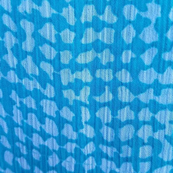 Fever Turquoise White Sleeveless Top with Longer Sides Size Large - Picture 7 of 12